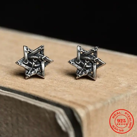 Eye of Horus Hexagram All See-ing Eye of God Star of David Judaism Egyptian Stud - Picture 2 of 16